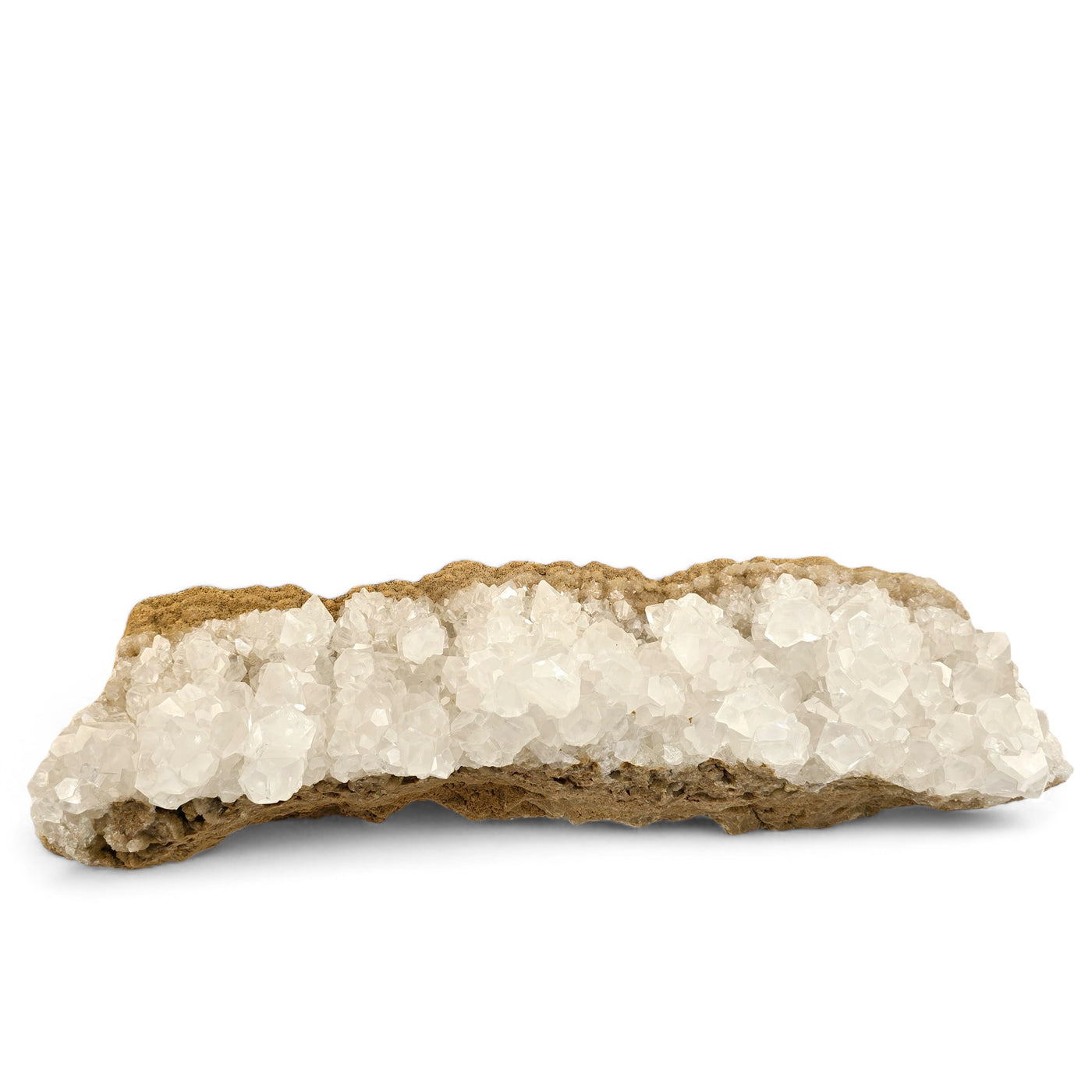 Calcite Crystal Cluster on Limestone - High Grade top and back view