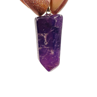 close up of this amethyst pendant 
