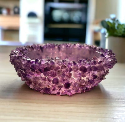 Amethyst Crystal Point Bowl - Handmade with Natural Stone Points