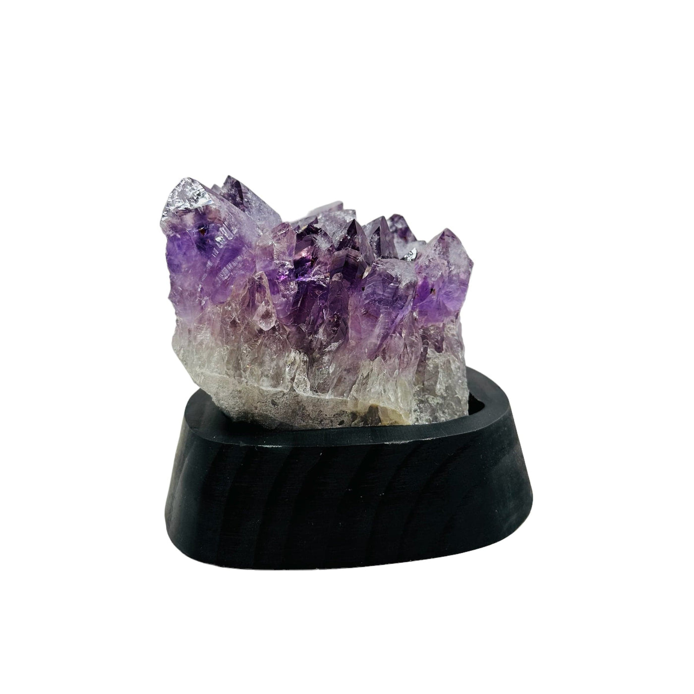Amethyst Crystal Cluster on Wooden Base - Table Setting -
