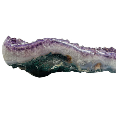side view to show the thickness of the amethyst heart 