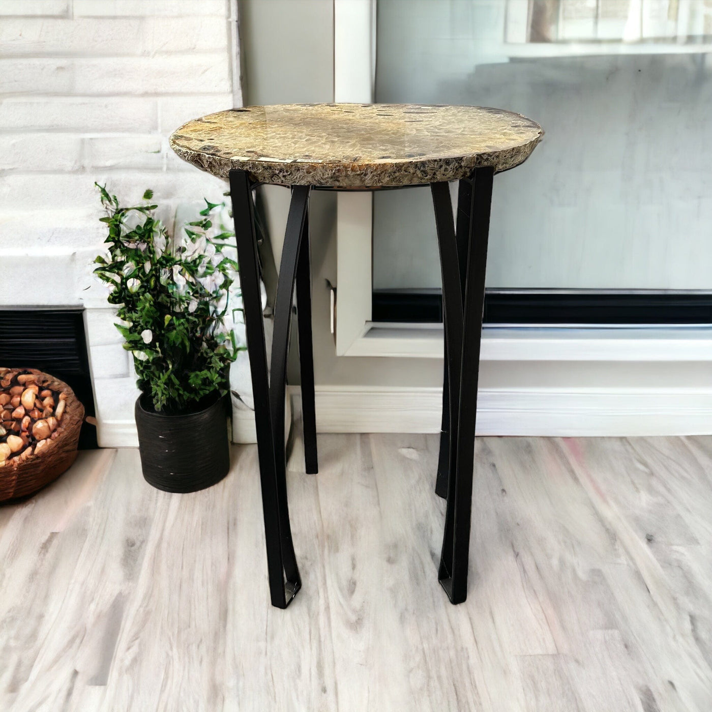 Natural Agate Crystal Table displayed as home decor 