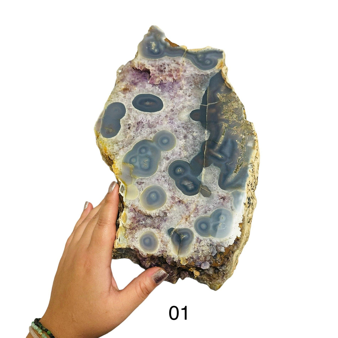 Agate Freeform with Amethyst Druzy - You Choose - option 01