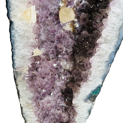 close up of the details on this amethyst cathedral 
