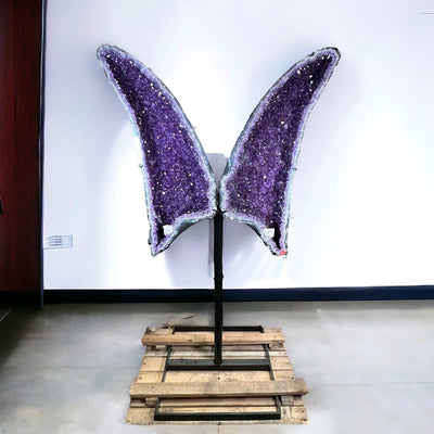 amethyst wings displayed as home decor
