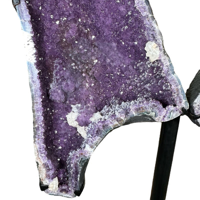 close up of the details on this amethyst wing 