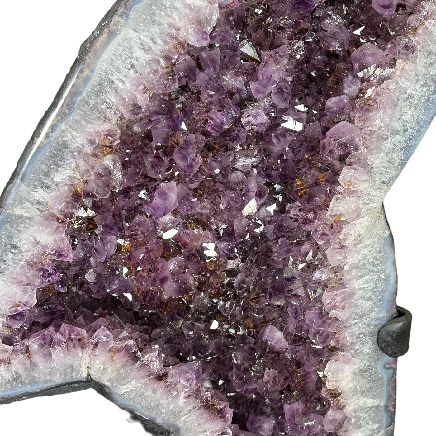 close up of the amethyst clusters 