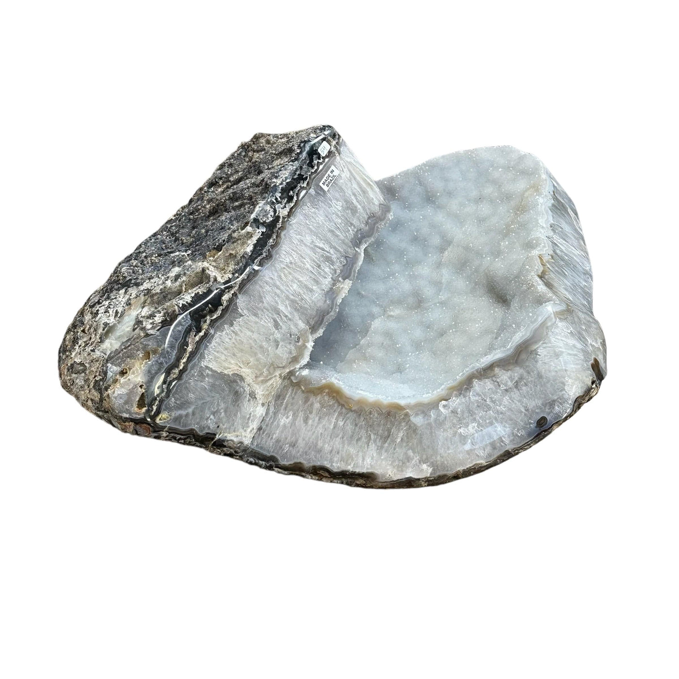 Semi-polished Agate Freeform with Druzy sparkle - Large Crystal 