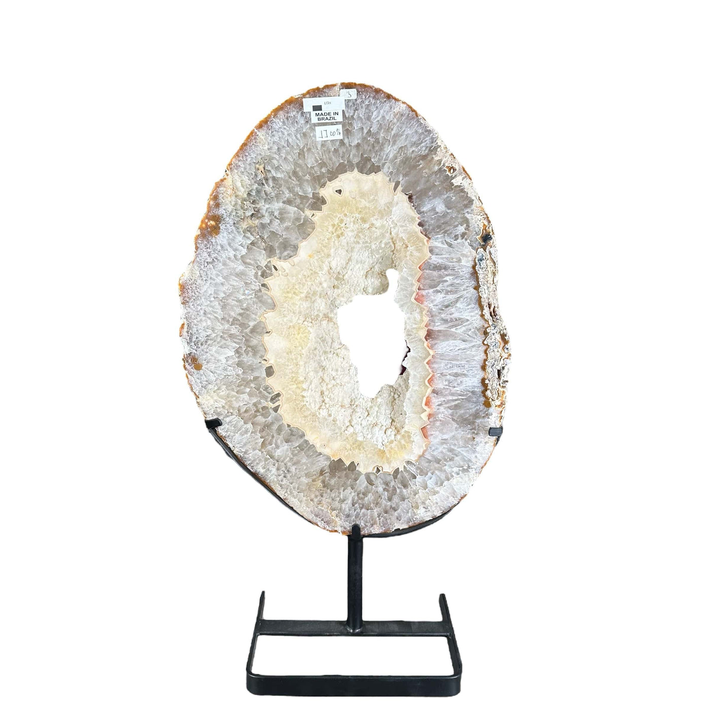 Natural Agate Slab on a Metal Stand - Crystal Decor -