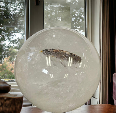 Huge Crystal Quartz Sphere - Over 87pounds! - Zen Space Decor -