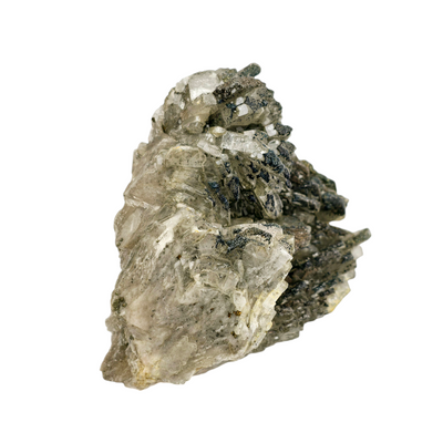 Arsenopyrite on Quartz - High Grade Crystal Specimen from Morocco #1 side view on white background