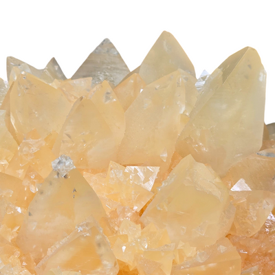 Yellow Calcite Flower - High Grade Large Crystal Cluster from China closeup for detail