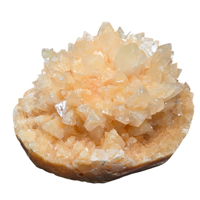 Yellow Calcite Flower - High Grade Large Crystal Cluster from China side view