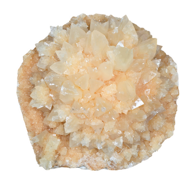 Yellow Calcite Flower - High Grade Large Crystal Cluster from China top view