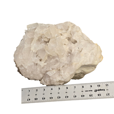 Giant Crystal Quartz Cluster #4 top view with ruler for size reference