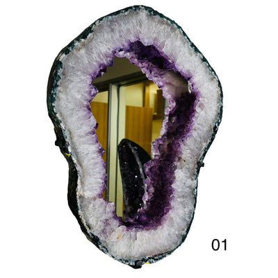 Amethyst Crystal Point Mirror - You Choose - option 01