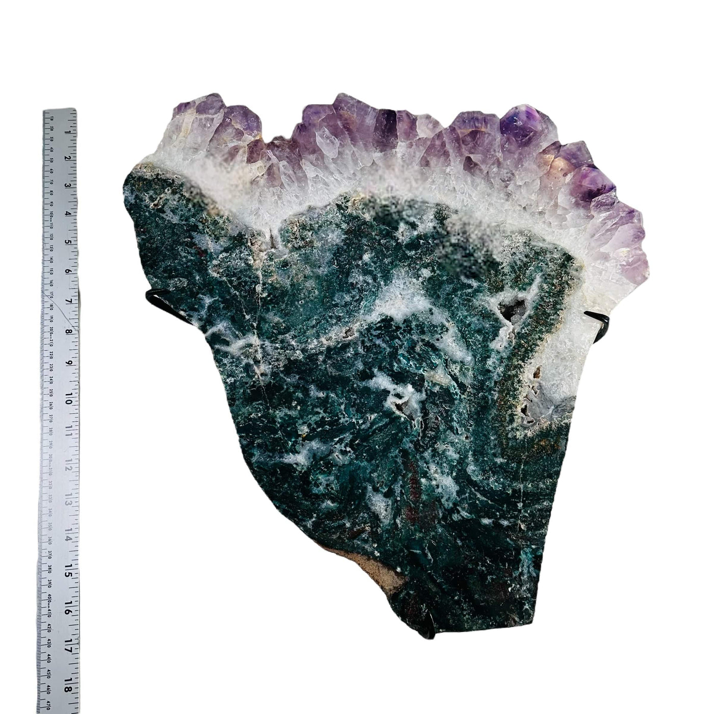 Amethyst with Jasper Wall Decor next to a ruler for size reference 