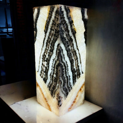 Mexican Onyx Squared Crystal Lamp - Crystal Decor -
