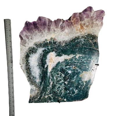 Amethyst with Jasper Wall Decor next to a ruler for size reference 