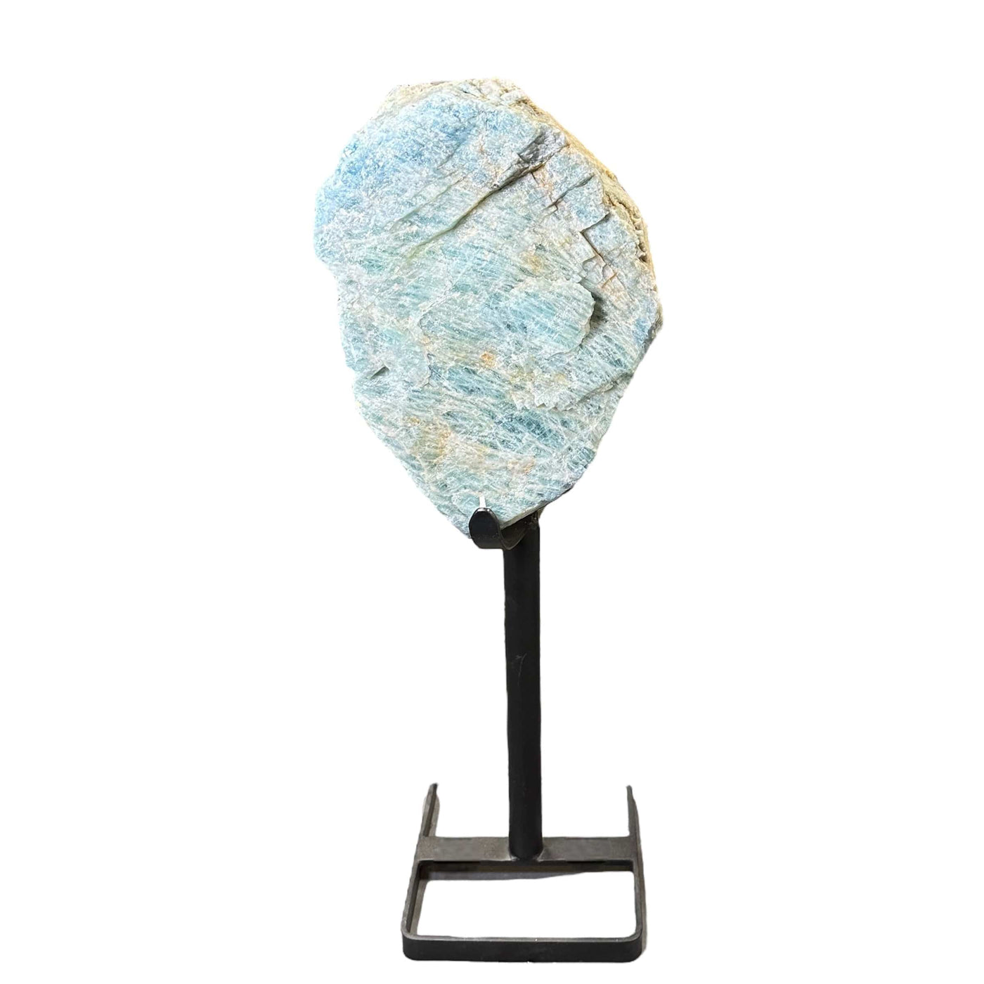 Rough Aquamarine on Metal Stand - Large Crystal Decor -