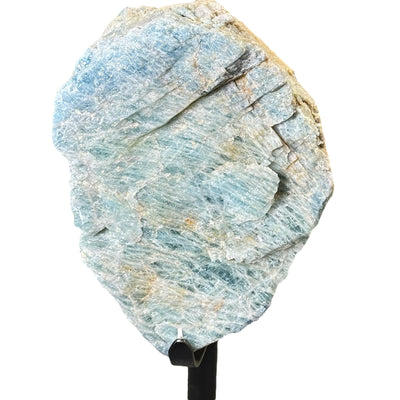 close up of the large aquamarine freeform crystal