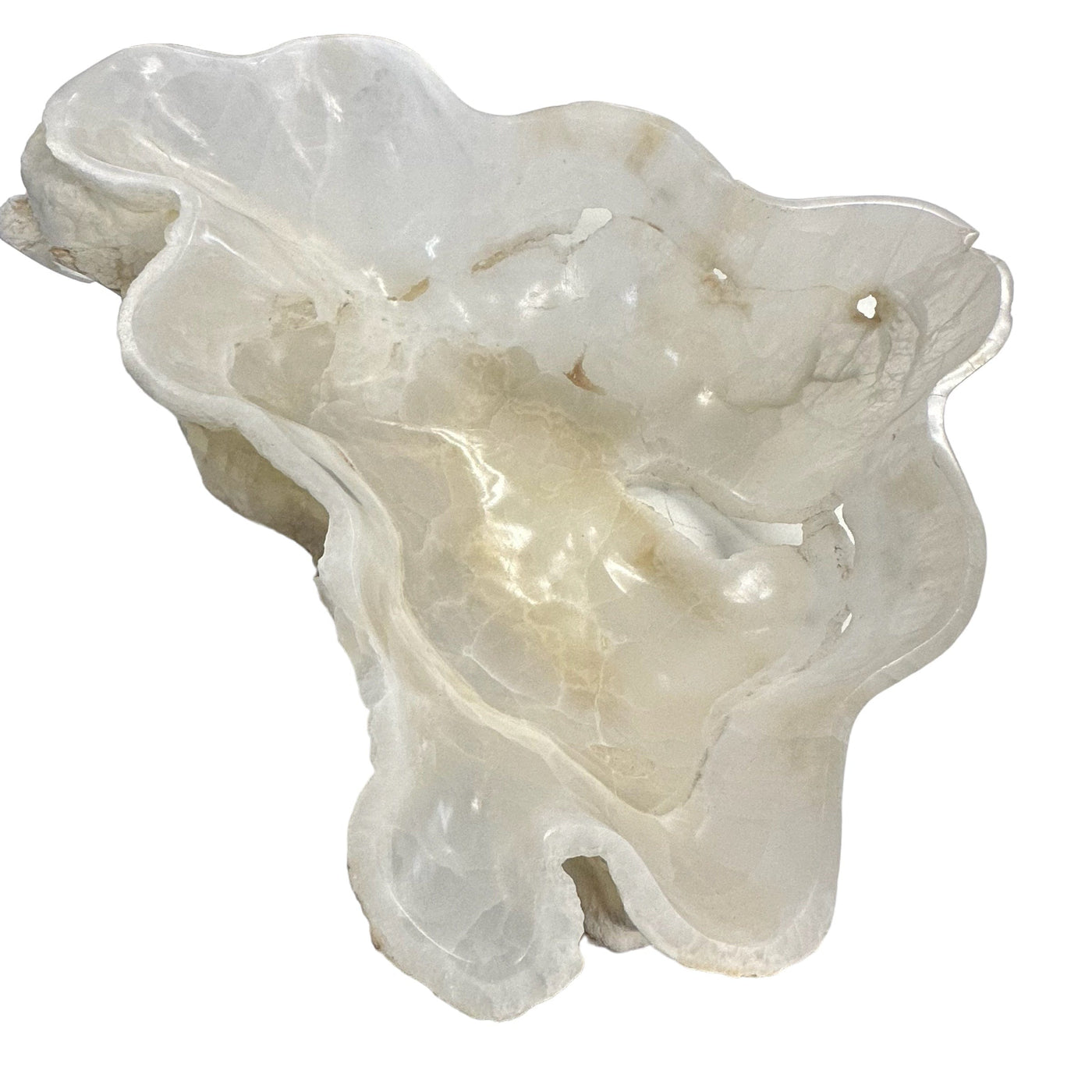 Light Colored Mexican Onyx Freeform Bowl - Large Bowl 