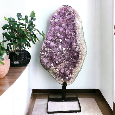 Amethyst Cluster on Rotating Metal Stand - Over 119pounds -