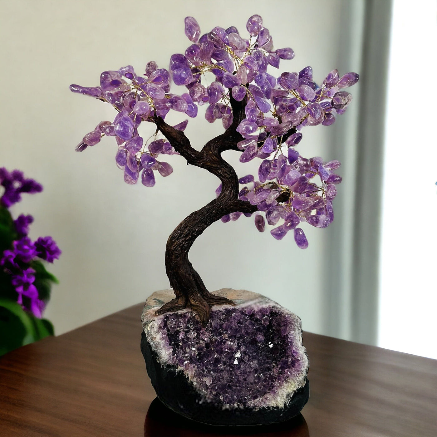 amethyst tree displayed as home decor 