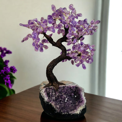 amethyst tree displayed as home decor 