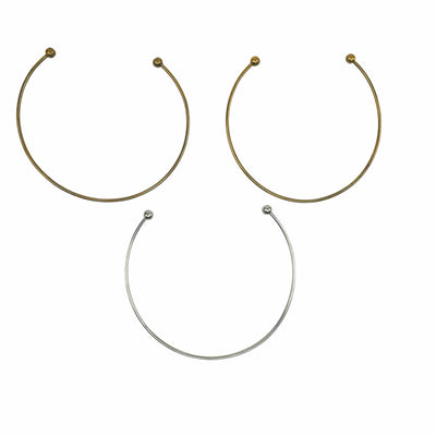 brass choker style necklaces available in silver or gold tone 