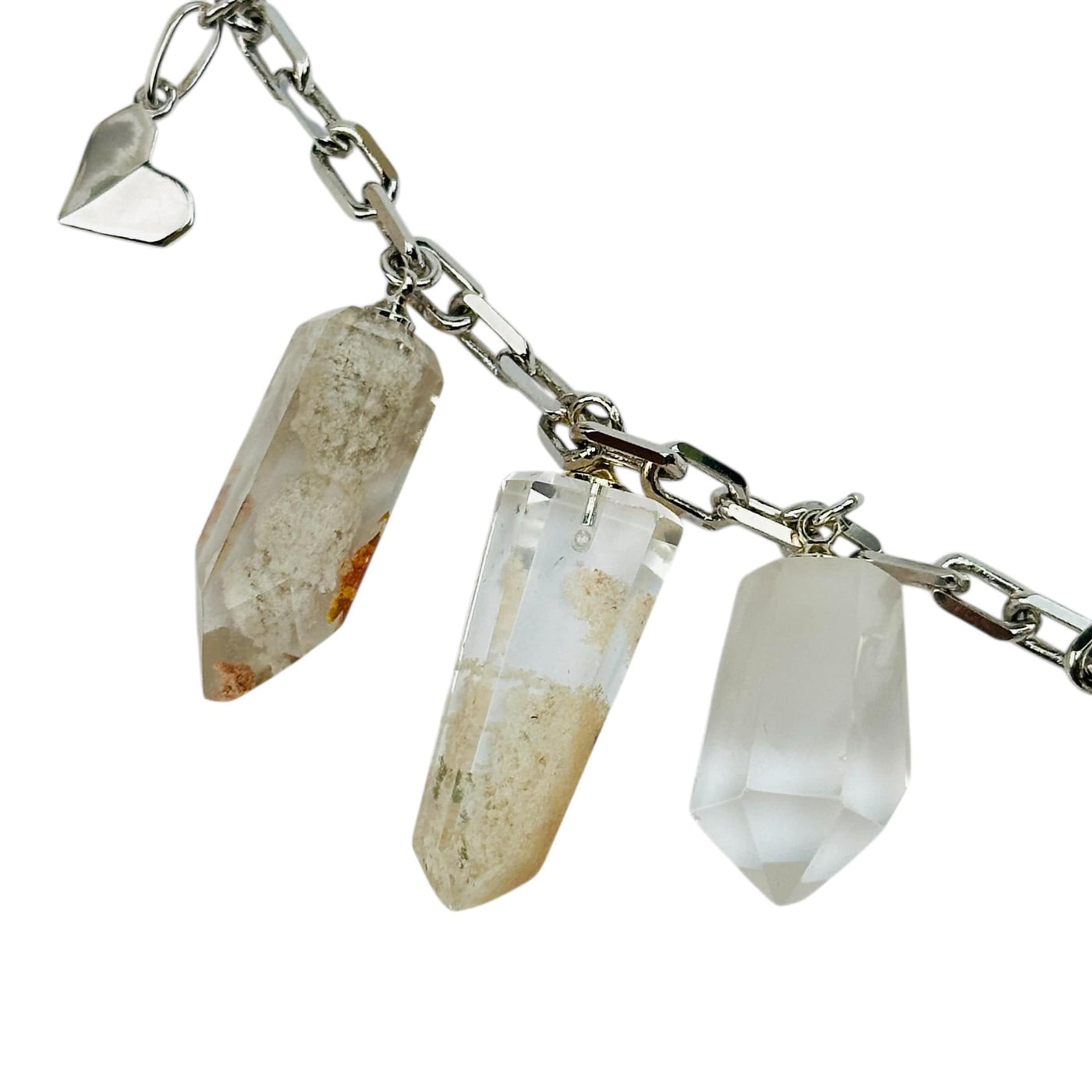 close up of the details on these lodolite charms 