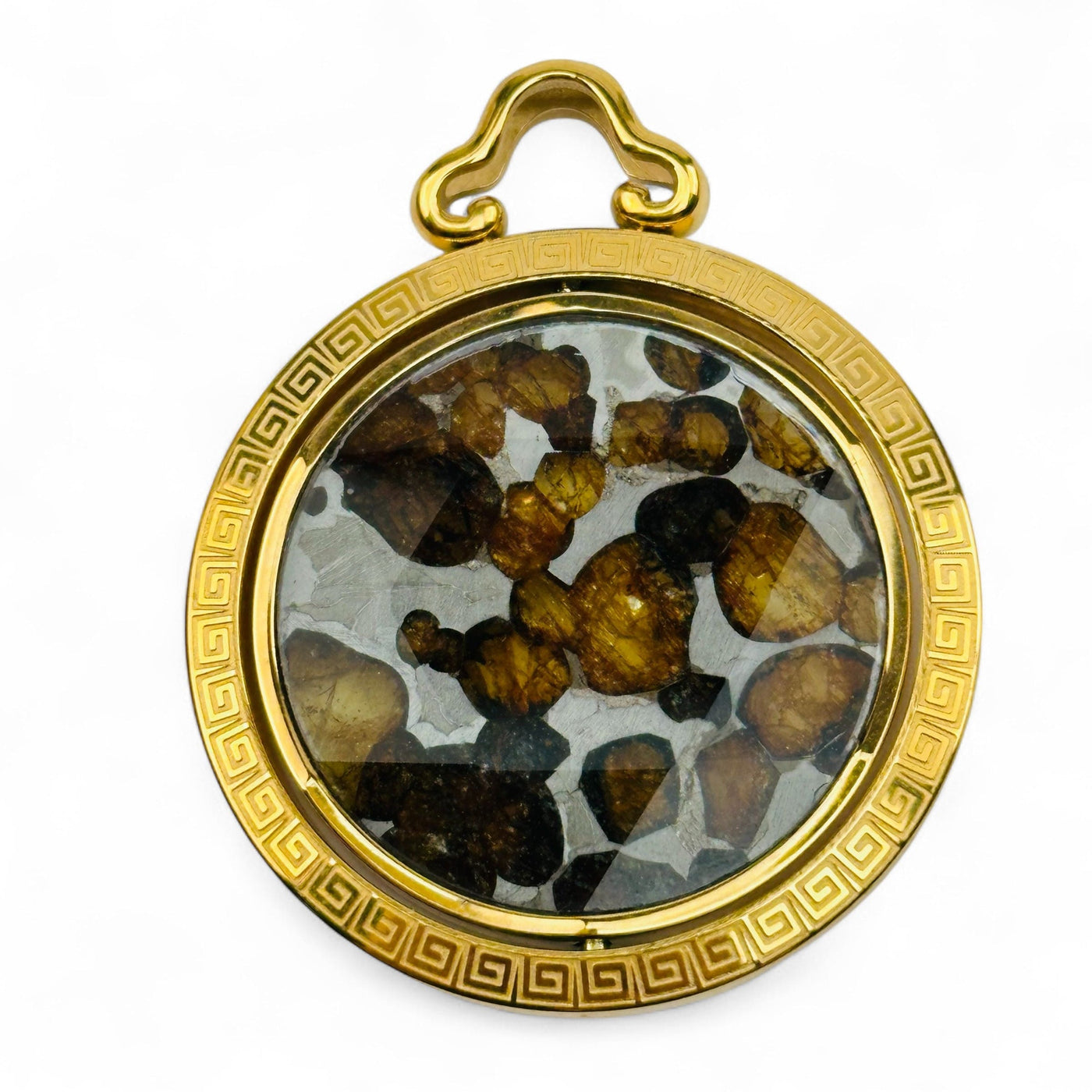 Sericho Pallasaite Meteorite Crystal Pendant