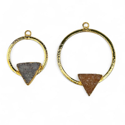 close up of the details on these crystal hoop pendant