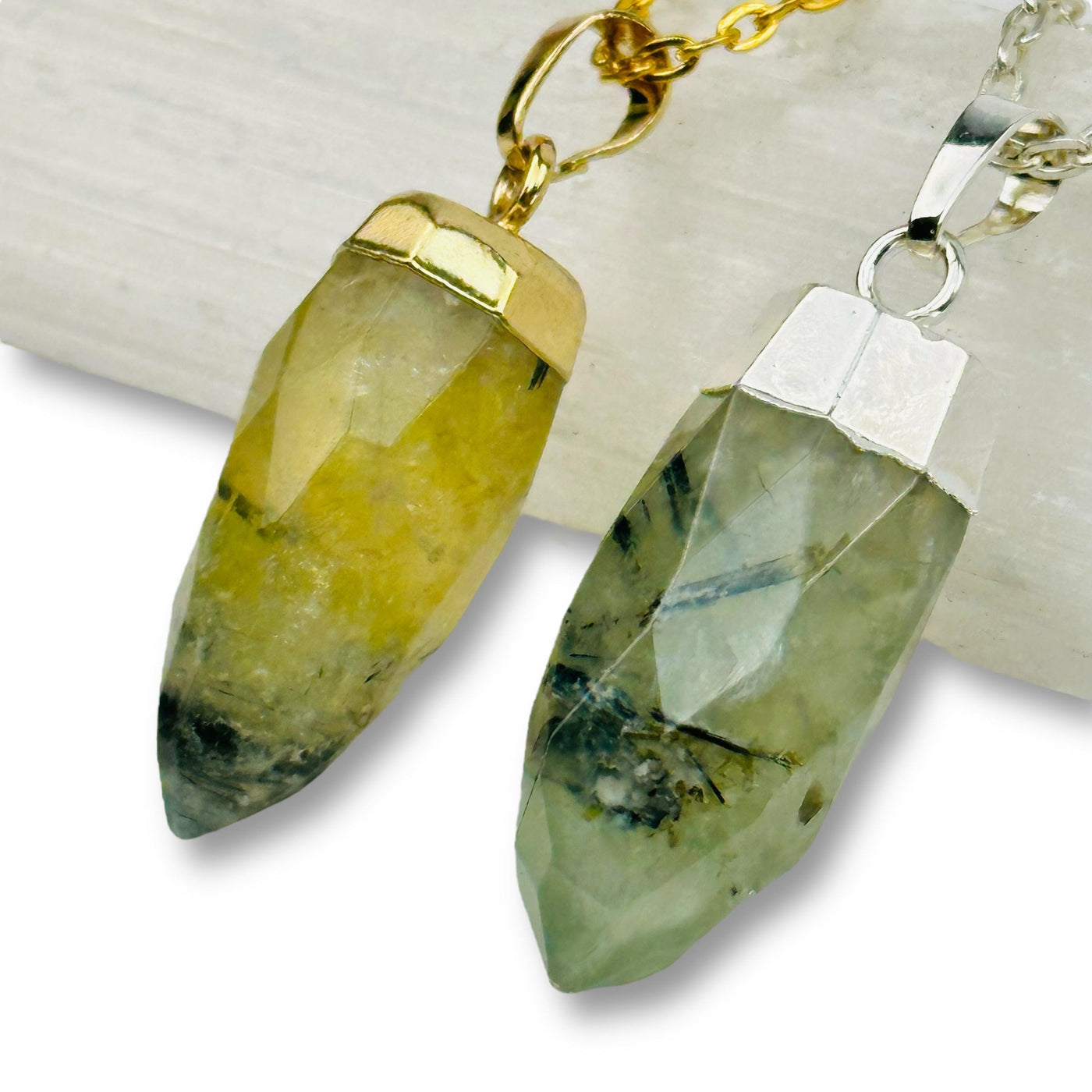crystal pendants come faceted to a polished point 