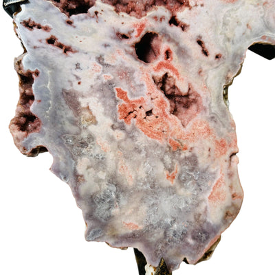 close up of the details on this crystal on stand 