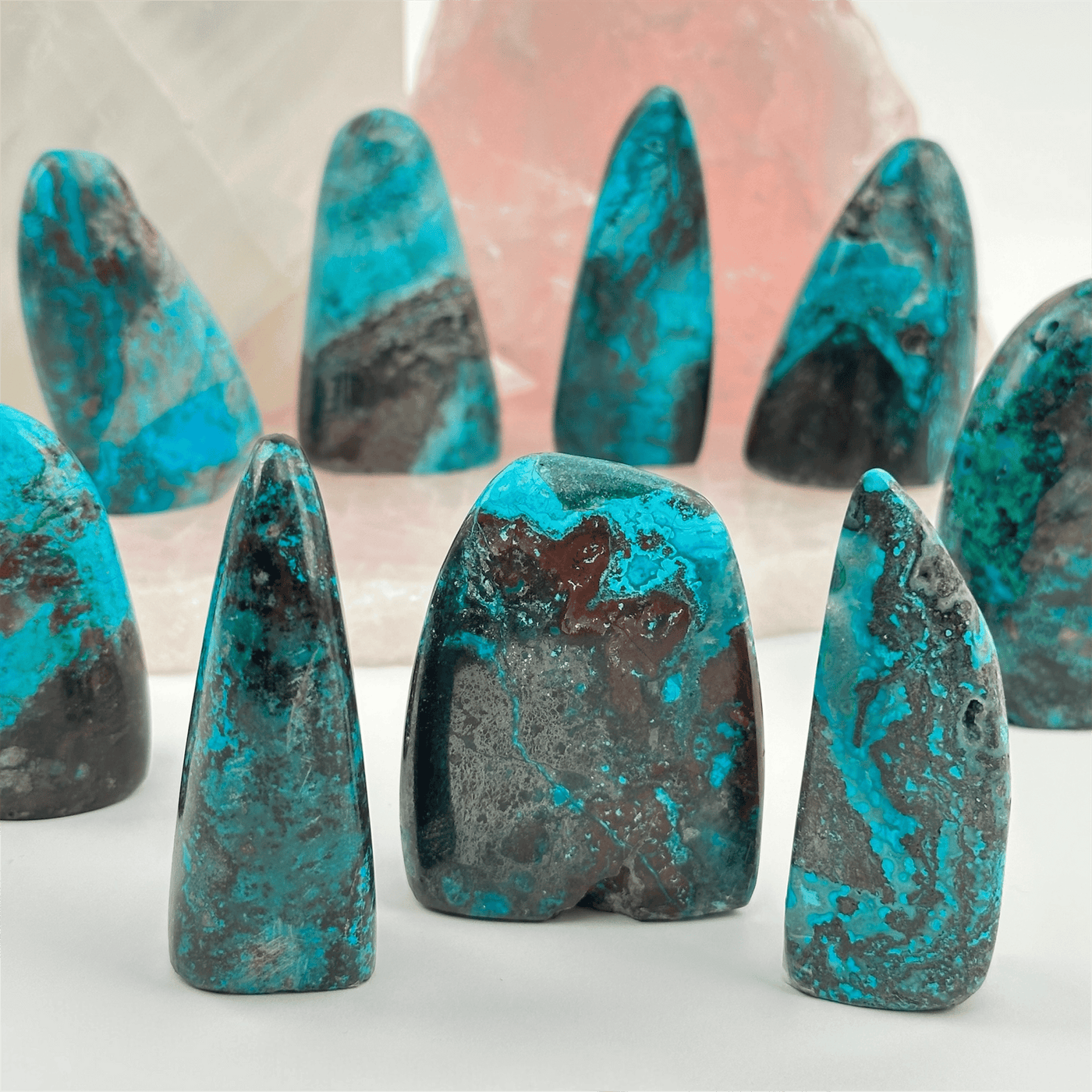 multiple cut bases displayed to show the differences in the sizes and color shades 