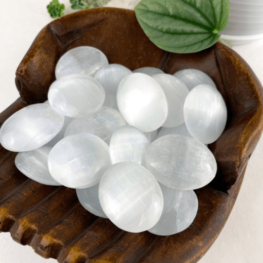 Selenite Petite Palm Stone - Selenite High Quality Crystal Chakra Reiki (RK6-10A)