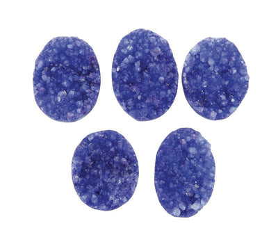 Druzy Bead Large Purple Oval Shaped Top Side Drilled Bead