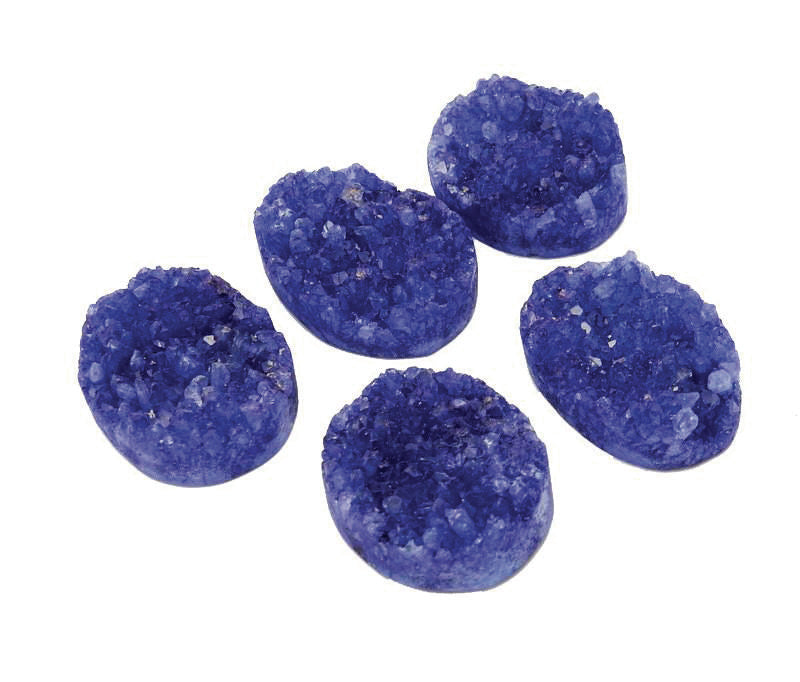 Druzy Bead Large Purple Oval Shaped Top Side Drilled Bead