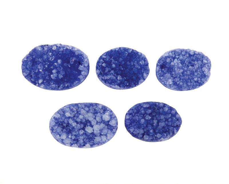 Druzy Bead Petite Purple Oval Shaped Top To Bottom Drilled Bead - (RK35B19-08)