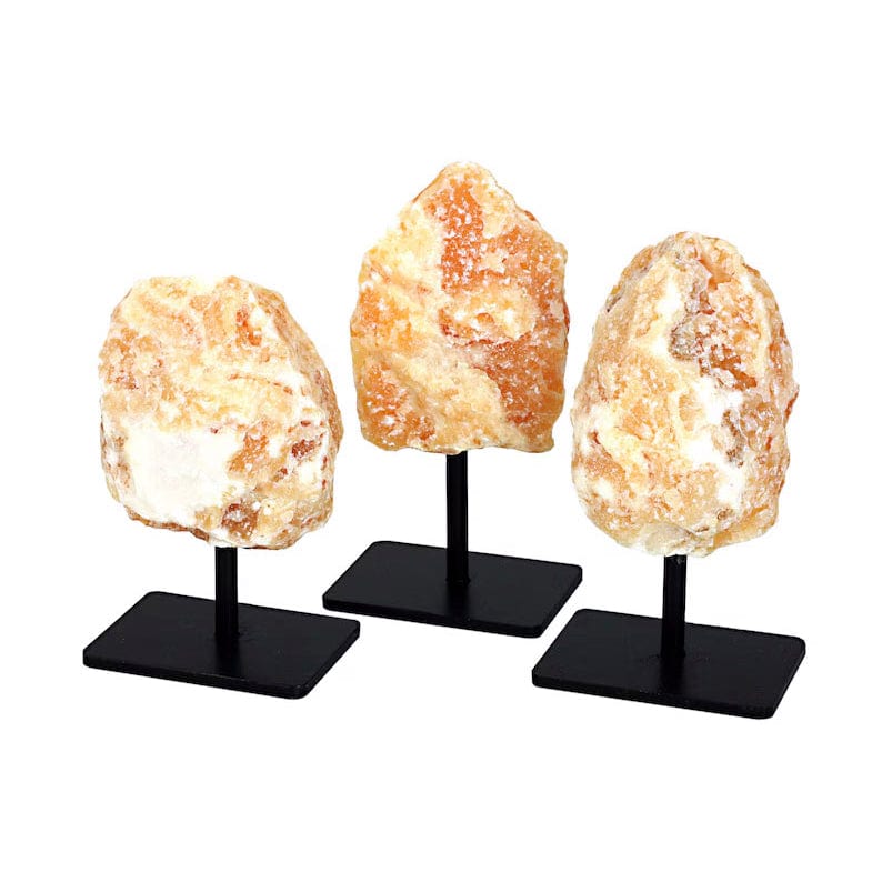 Orange Calcite on Metal Stand - Calcite Chunk (RK3-06)