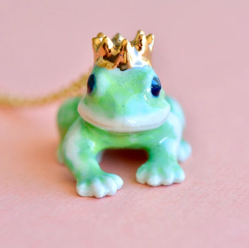 Storybook Porcelain Nature Necklace - available in a prince frog 