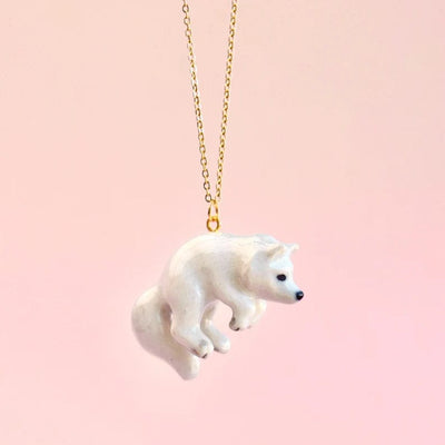 Storybook Porcelain Nature Necklace - available in an artic fox 