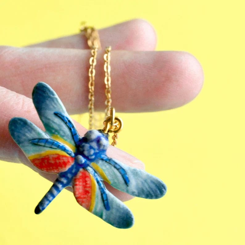 Storybook Porcelain Nature Necklace - available in a dragonfly 