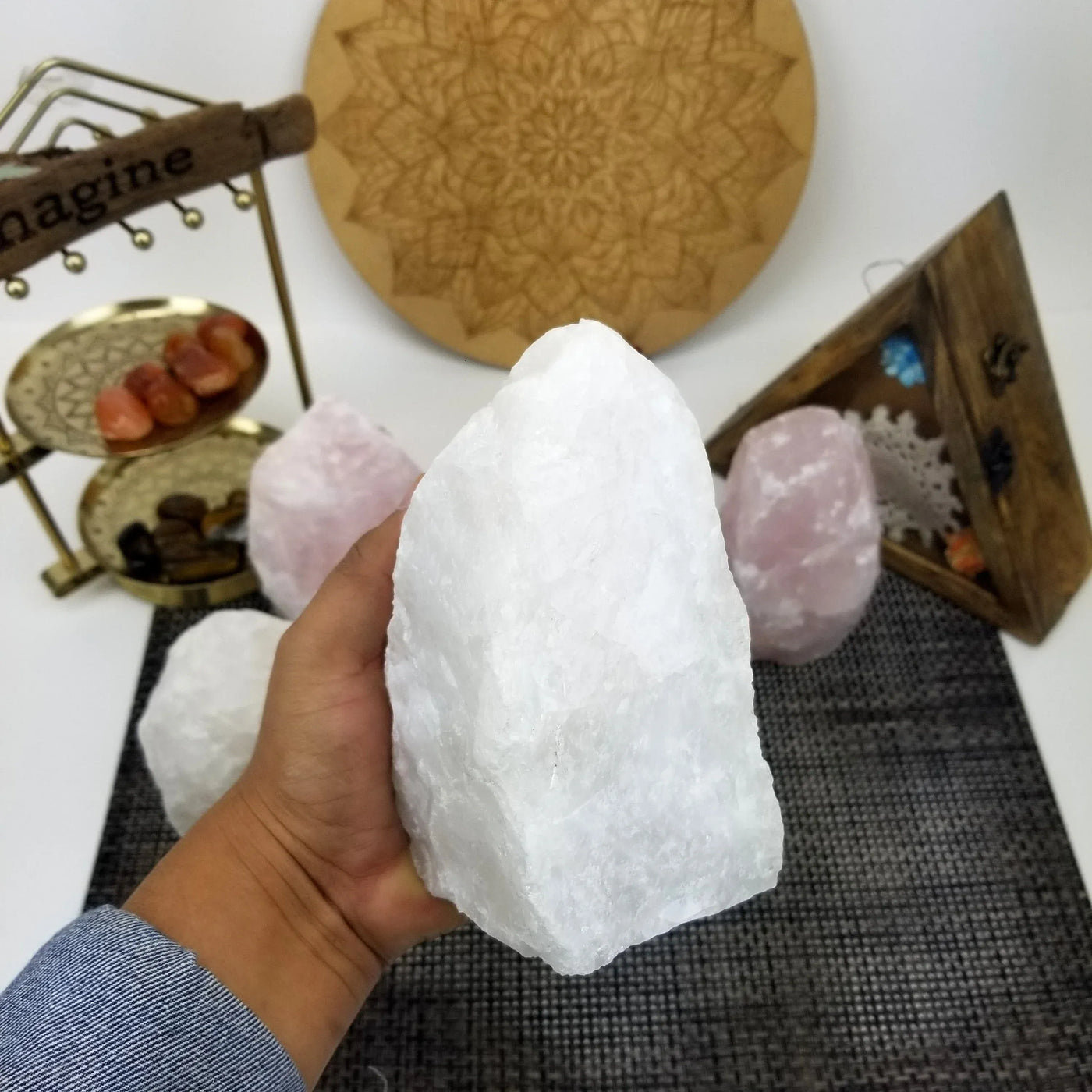 Quartz Rough Stone - Crystal and Rose Quartz - 1 Large Piece – Rock ...