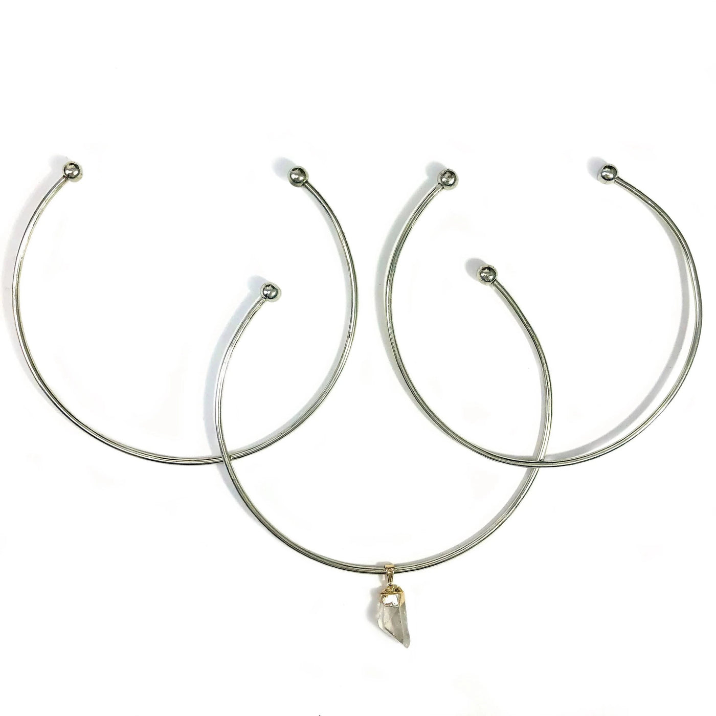 brass choker style necklaces available in silver tone