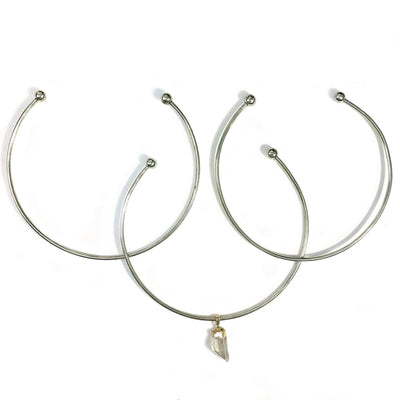 brass choker style necklaces available in silver tone