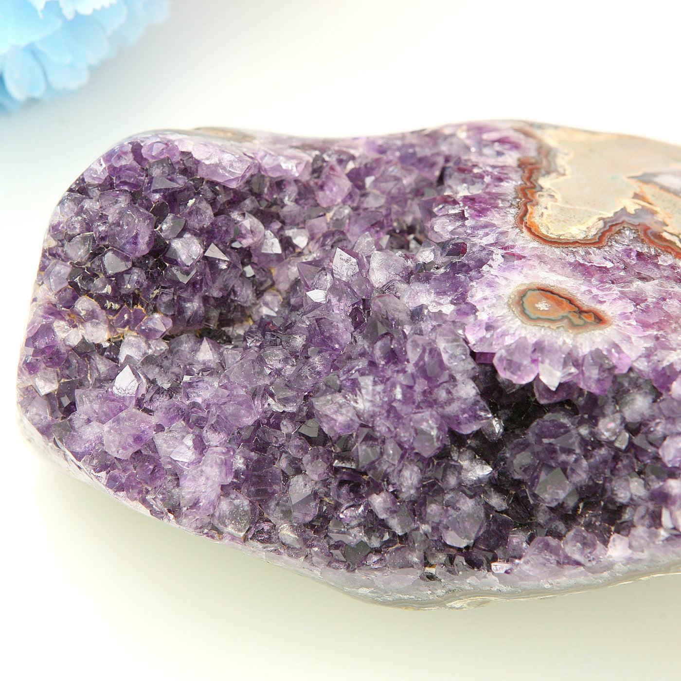 amethyst with decorations in the background