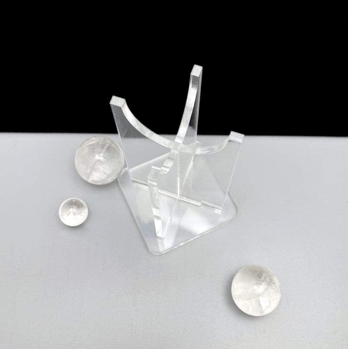 Acrylic Sphere Holder - Crystal Stand from an angle