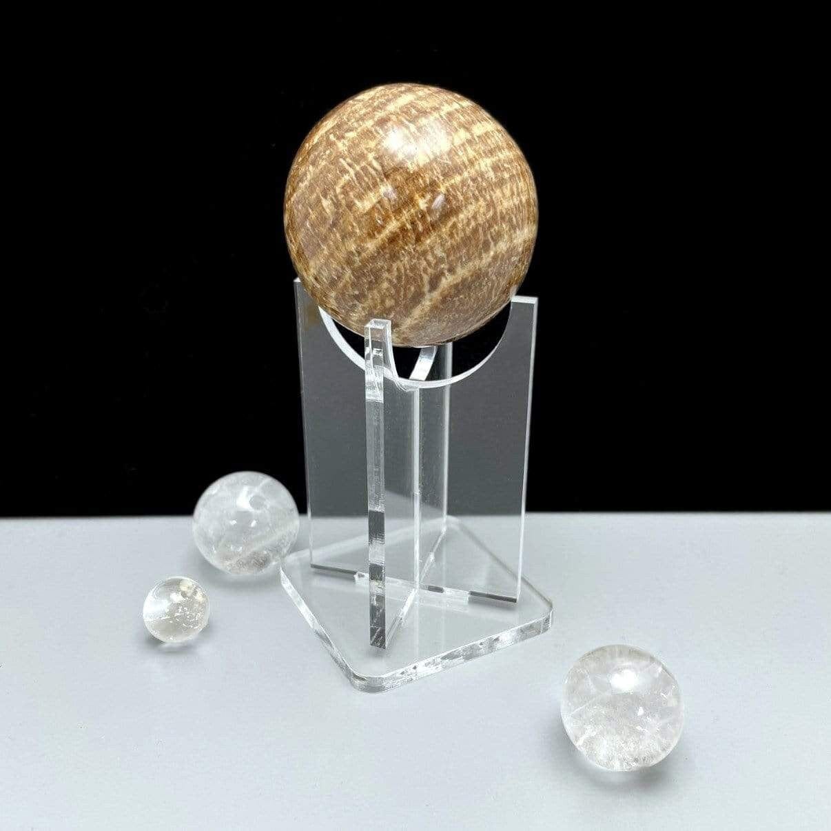 Acrylic Sphere Holder - Crystal Stand with a sphere on top